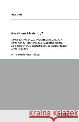 Richtig zitieren Sonja Deml 9783656103301 Grin Verlag - książka