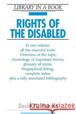 Rights of the Disabled David M. Haugen 9780816071289 Facts on File - książka