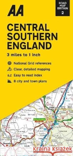 Road Map Central Southern England  9780749582814 AA Publishing - książka