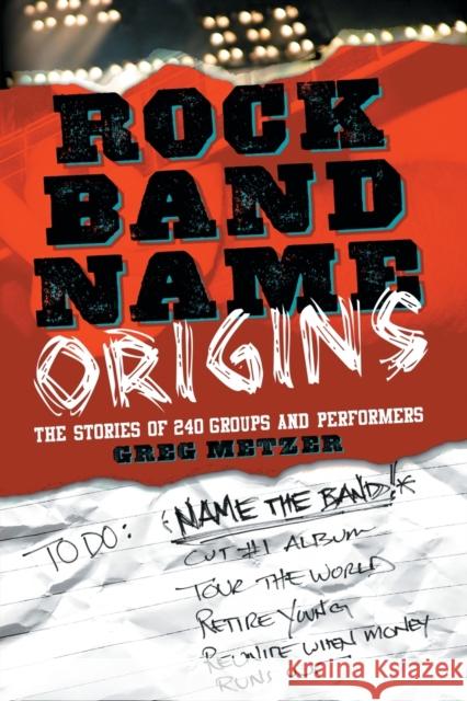 Rock Band Name Origins: The Stories of 240 Groups and Performers Metzer, Greg 9780786438181 McFarland & Company - książka