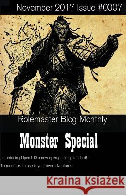 Rolemaster Blog Monthly: Monster Special Peter Rudin-Burgess 9781979583794 Createspace Independent Publishing Platform - książka
