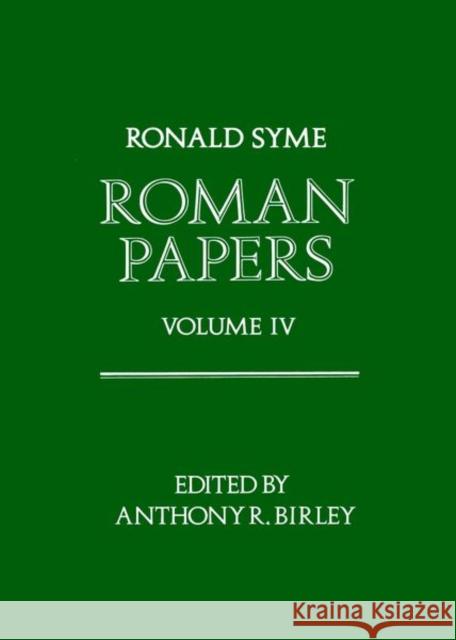 Roman Papers: Volume IV  9780198148739 OXFORD UNIVERSITY PRESS - książka