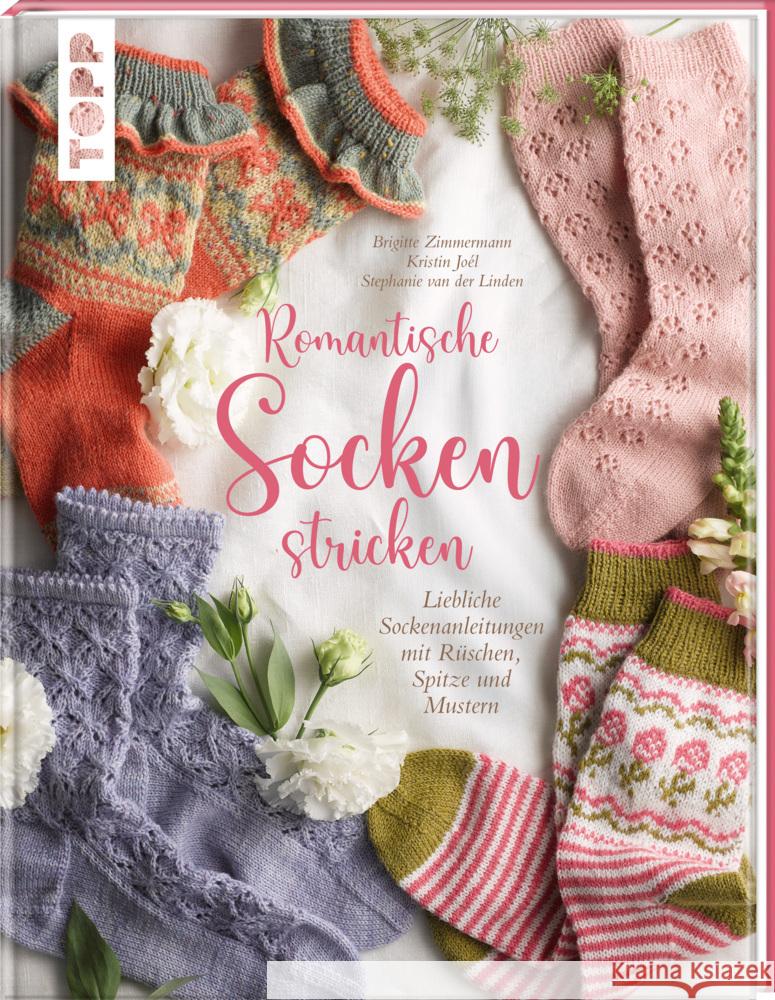 Romantische Socken stricken Zimmermann, Brigitte, Joél, Kristin, van der Linden, Stephanie 9783735872142 Frech - książka