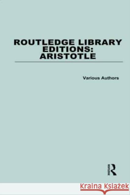 Routledge Library Editions: Aristotle  9781138927629 Taylor & Francis Group - książka