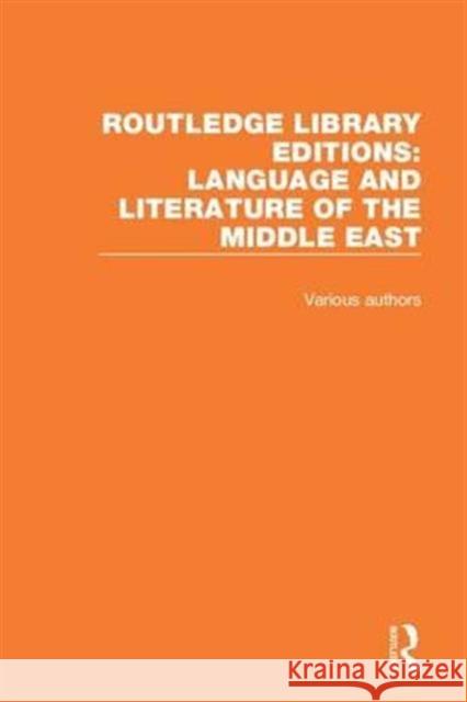 Routledge Library Editions: Language and Literature of the Middle East Various 9781138682979 Routledge - książka