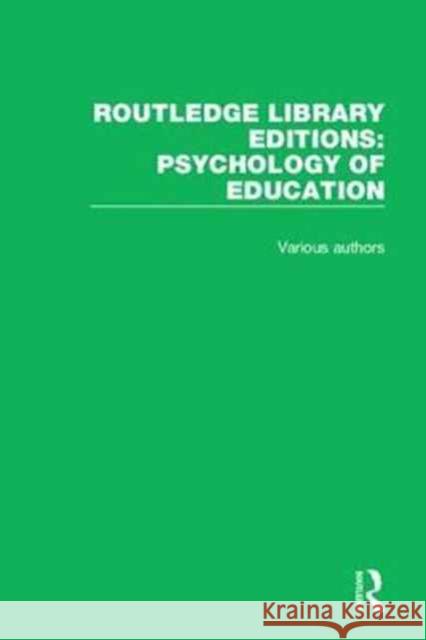 Routledge Library Editions: Psychology of Education Various 9781138241572 Taylor and Francis - książka