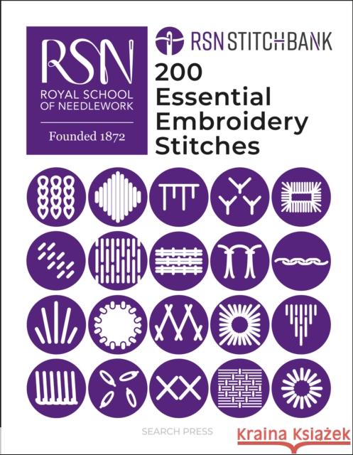 RSN Stitch Bank: 200 Essential Embroidery Stitches The Royal School of Needlework 9781800922860 Search Press Ltd - książka