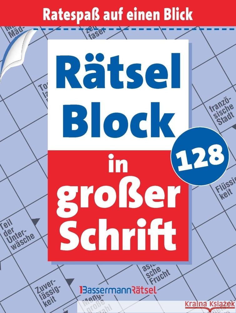 Rätselblock in großer Schrift 128 (5 Exemplare à 2,99 EUR) Krüger, Eberhard 9783809469520 Bassermann - książka