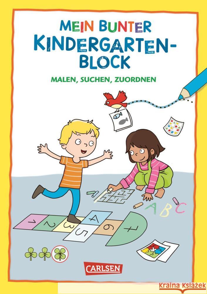 Rätseln für Kita-Kinder: Mein bunter Kindergarten-Block: Malen, suchen, zuordnen Sörensen, Hanna 9783551192073 Carlsen - książka