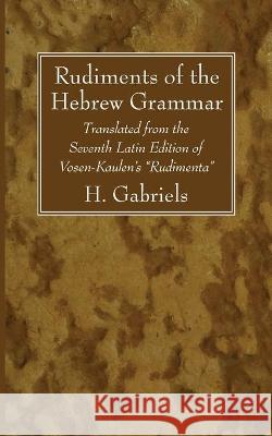 Rudiments of the Hebrew Grammar H. Gabriels C. H. Vosen Franz Kaulen 9781666740783 Wipf & Stock Publishers - książka