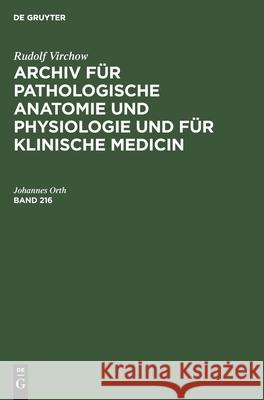 Rudolf Virchow: Archiv Für Pathologische Anatomie Und Physiologie Und Für Klinische Medicin. Band 216 Johannes Orth 9783112386217 De Gruyter - książka