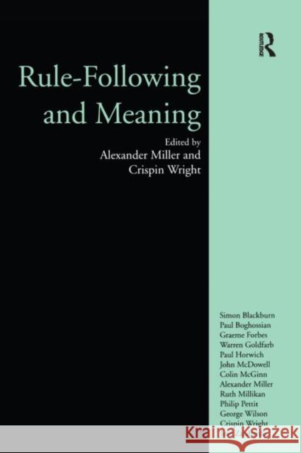 Rule-Following and Meaning  9781902683492 Acumen Publishing Ltd - książka