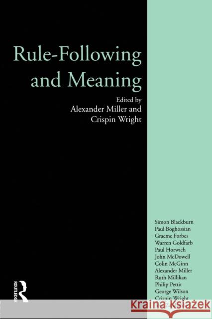 Rule-following and Meaning  9781902683508 Acumen Publishing Ltd - książka