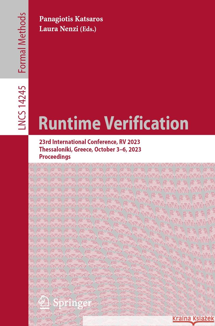 Runtime Verification  9783031442667 Springer Nature Switzerland - książka