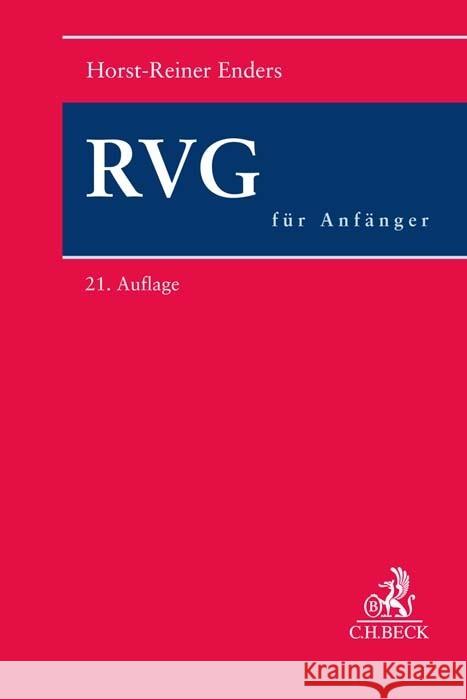 RVG für Anfänger Enders, Horst-Reiner 9783406794230 Beck Juristischer Verlag - książka