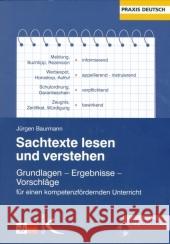 Sachtexte lesen und verstehen, m. CD-ROM : Grundlagen - Ergebnisse - Vorschläge für einen kompetenzfördernden Unterricht Baurmann, Jürgen   9783780010421 Klett - książka