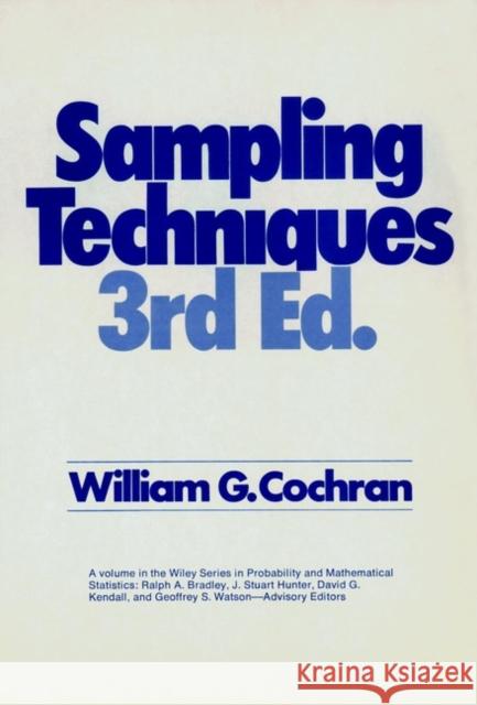 Sampling Techniques William G. Cochran Cochran 9780471162407 John Wiley & Sons - książka