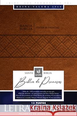 Santa Biblia de Promesas Reina-Valera 1960 / Letra Gigante - 13 Puntos / Piel Especial / Café // Spanish Promise Bible Rvr60 / Giant Print - 13 Points Unilit 9780789926425 Unilit - książka
