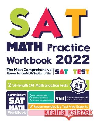 SAT Math Practice Workbook: The Most Comprehensive Review for the Math Section of the SAT Test Reza Nazari 9781637191293 Effortless Math Education - książka