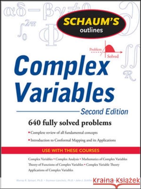 Schaum's Outline of Complex Variables, 2ed Murray Spiegel 9780071615693 McGraw-Hill Education - Europe - książka