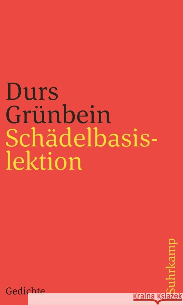 Schädelbasislektion Grünbein, Durs 9783518242698 Suhrkamp Verlag - książka