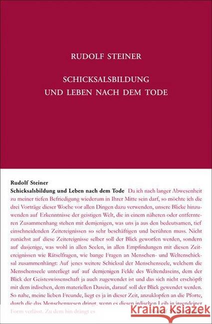 Schicksalsbildung und Leben nach dem Tode : Sieben Vorträge, Berlin 1915 Steiner, Rudolf 9783727415760 Rudolf Steiner Verlag - książka