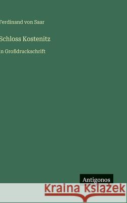 Schloss Kostenitz: in Gro?druckschrift Ferdinand Von Saar 9783566033057 Antigonos Verlag - książka