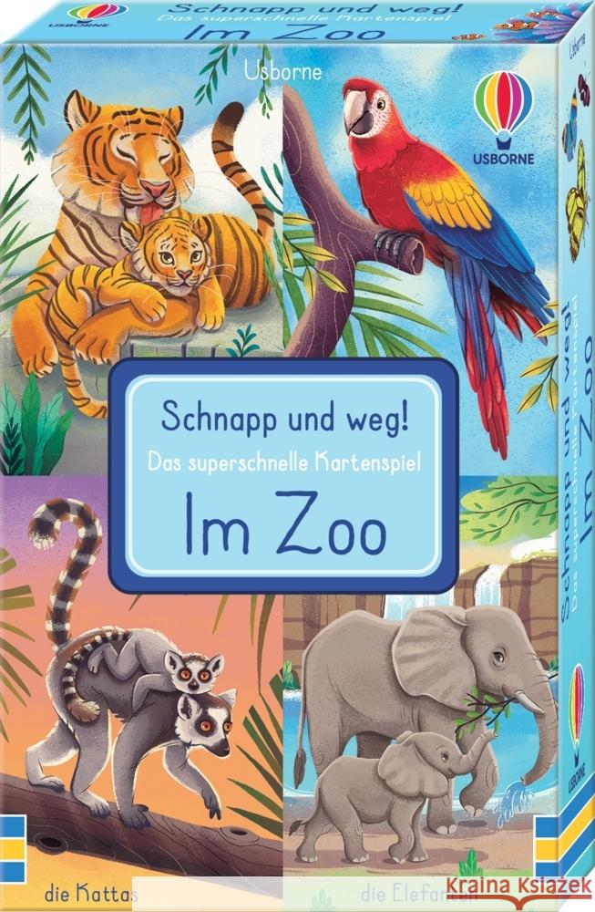 Schnapp und weg! Das superschnelle Kartenspiel: Im Zoo Wheatley, Abigail 9781035700424 Usborne Verlag - książka