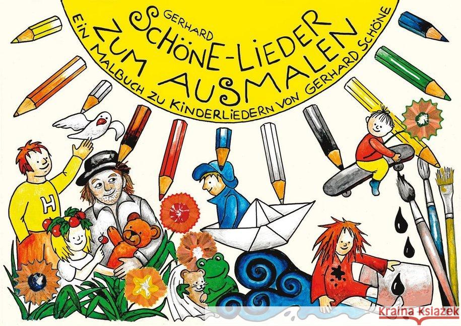 Schöne-Lieder zum Ausmalen : Ein Malbuch zu Kinderliedern Schöne, Gerhard 9783944058696 BuschFunk - książka