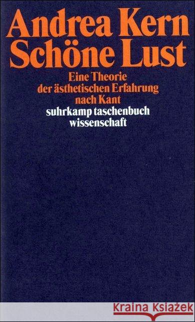 Schöne Lust : Eine Theorie der ästhetischen Erfahrung nach Kant Kern, Andrea 9783518290743 Suhrkamp - książka