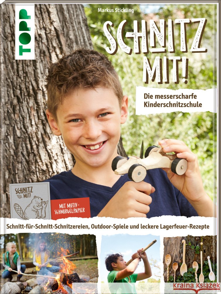 Schnitz mit! Die messerscharfe Kinderschnitzschule Stickling, Markus 9783772449802 Frech - książka