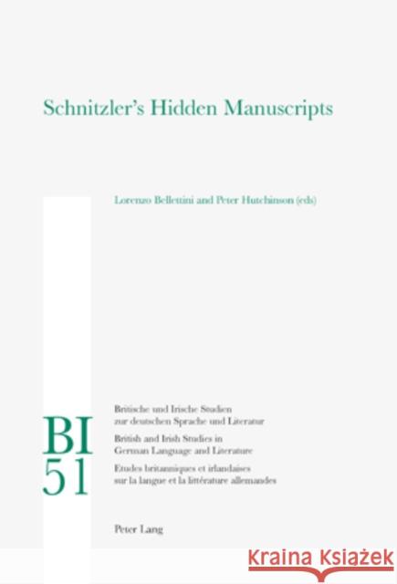 Schnitzler's Hidden Manuscripts  9783039115440 Verlag Peter Lang - książka