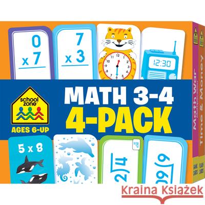 School Zone Math 3-4 Flash Cards 4-Pack Zone, School 9781601599377 School Zone Publishing Company, Inc. - książka