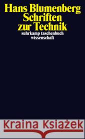 Schriften zur Technik Blumenberg, Hans 9783518297414 Suhrkamp - książka