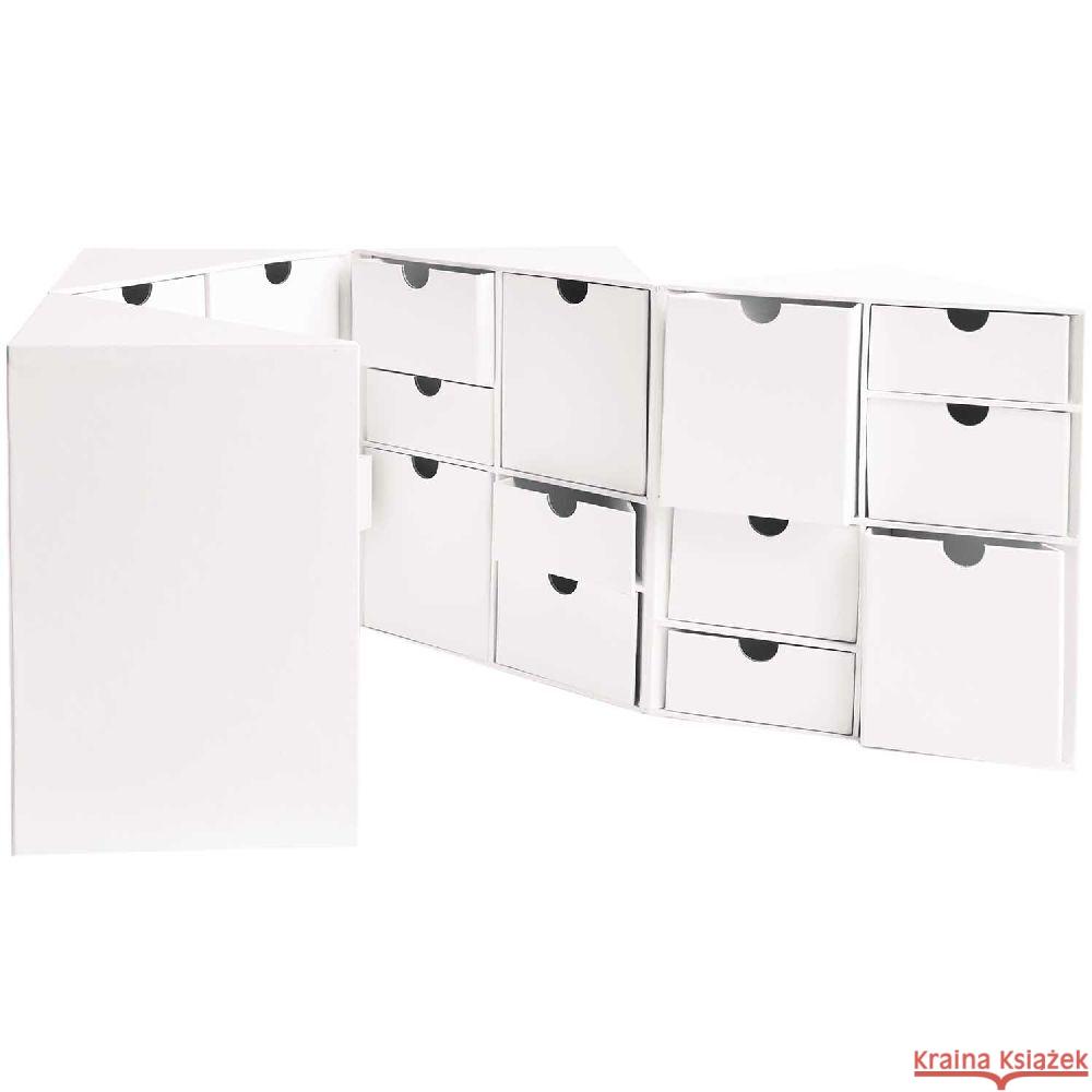 Schubladenschränkchen 24 Schubladen, weiß 24 x 32 x 16 cm FSC RECYCLED  4065166040402 RICO-Design tap - książka