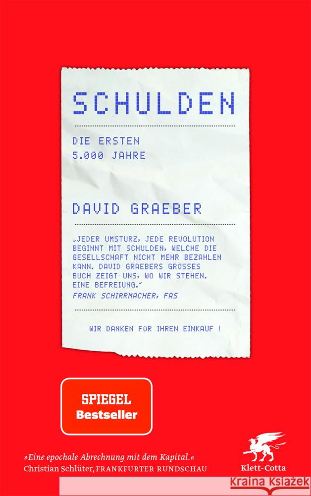 Schulden Graeber, David 9783608985108 Klett-Cotta - książka