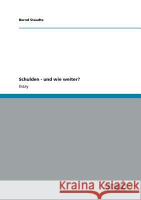 Schulden - und wie weiter? Bernd Staudte 9783640784172 Grin Verlag - książka