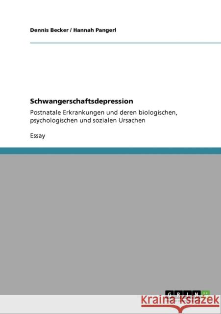 Schwangerschaftsdepression: Postnatale Erkrankungen und deren biologischen, psychologischen und sozialen Ursachen Becker, Dennis 9783640722471 Grin Verlag - książka