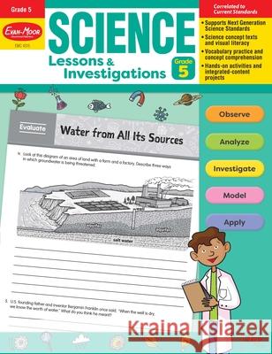 Science Lessons and Investigations, Grade 5 Teacher Resource Evan-Moor Corporation 9781645140078 Evan-Moor Educational Publishers - książka