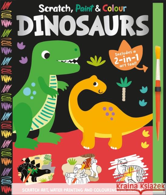 Scratch, Paint & Colour Dinosaurs Georgie Taylor 9781835551387 Gemini Books Group Ltd - książka