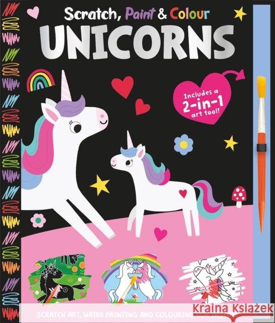 Scratch, Paint & Colour Unicorns Georgie Taylor 9781835551400 Gemini Books Group Ltd - książka