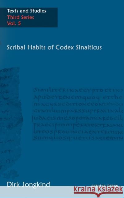 Scribal Habits of Codex Sinaiticus Dirk Jongkind 9781593334222 Gorgias Press - książka