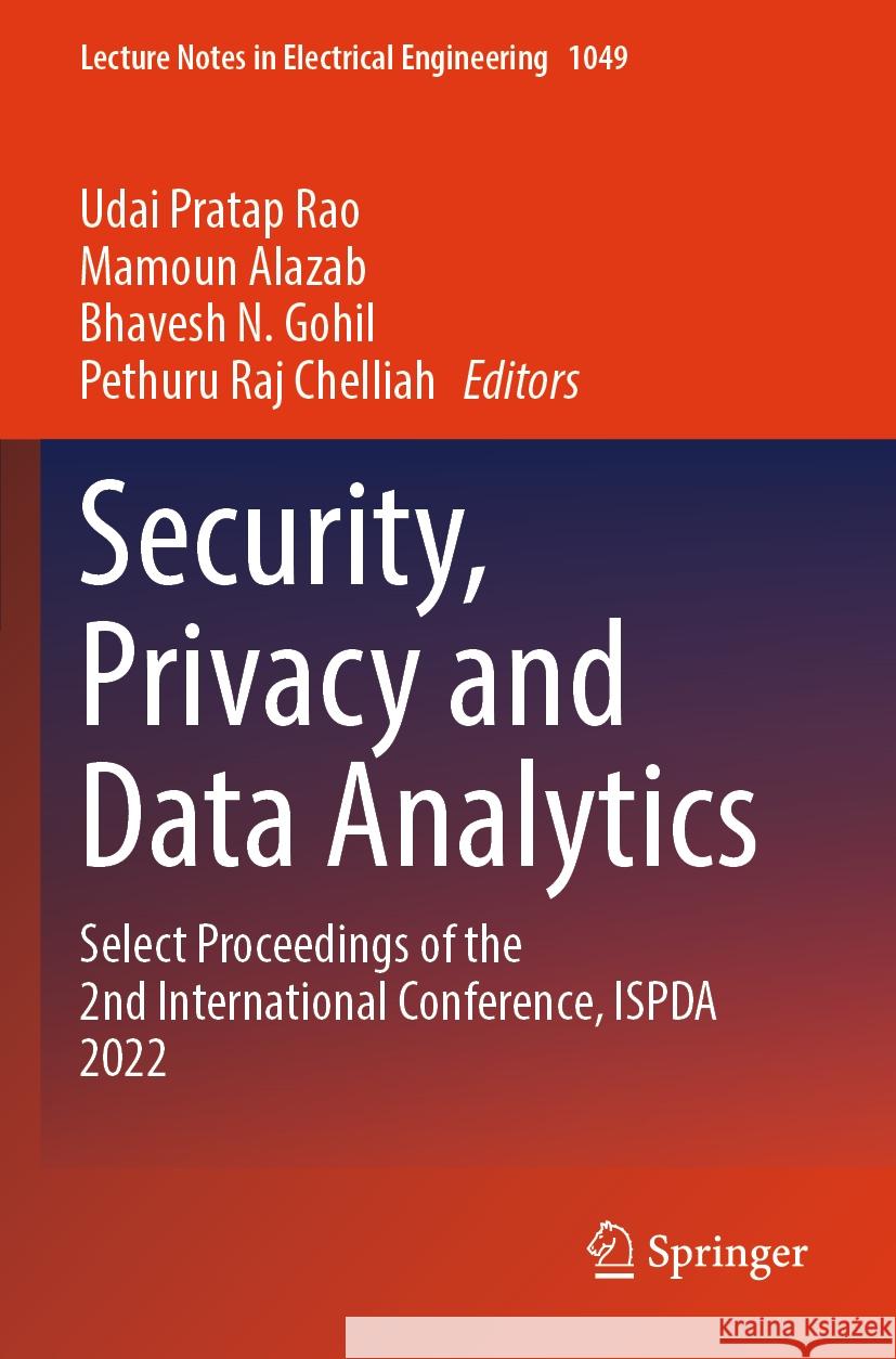 Security, Privacy and Data Analytics  9789819935710 Springer Nature Singapore - książka