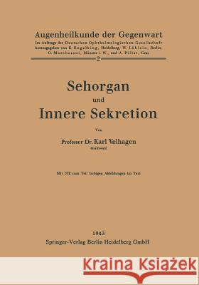 Sehorgan Und Innere Sekretion Velhagen, Karl 9783662419328 Springer - książka