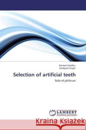 Selection of artificial teeth : Role of philtrum Sandhu, Navreet; Singh, Sarabjeet 9783846546048 LAP Lambert Academic Publishing - książka