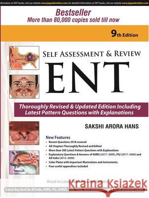 Self Assessment & Review: ENT Sakshi Arora Hans 9789352704309 Jaypee Brothers Medical Publishers - książka