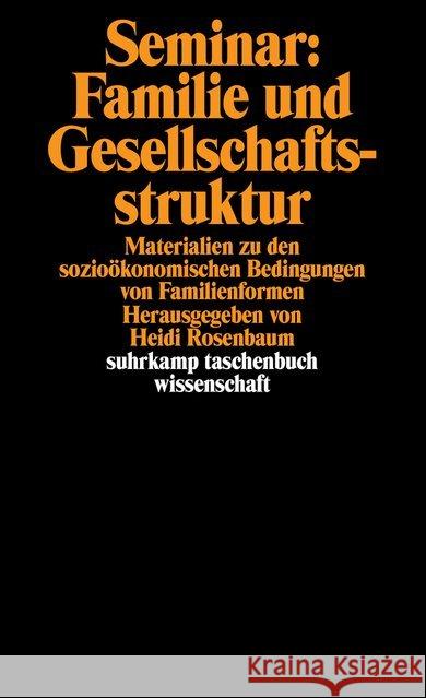 Seminar 'Familie und Gesellschaftsstruktur'  9783518278444 Suhrkamp - książka