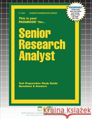 Senior Research Analyst Passbooks 9781799315438 National Learning Corp - książka