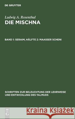 Seraim, Hälfte 2: Maasser scheni No Contributor 9783112634974 de Gruyter - książka