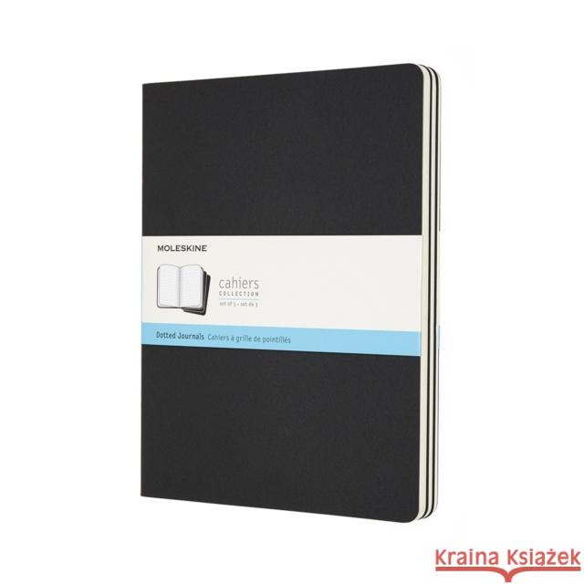 Set Of 3 Moleskine Extra Large Dotted Cahier Journals: Black MOLESKINE 8058341719220 MOLESKINE - książka